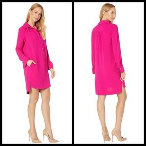 Trina Turk Welwood Long-Sleeve Shirtdress Shift Dress